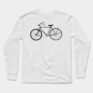 Onthel Vintage Bicycle Black Outline Long Sleeve T-Shirt